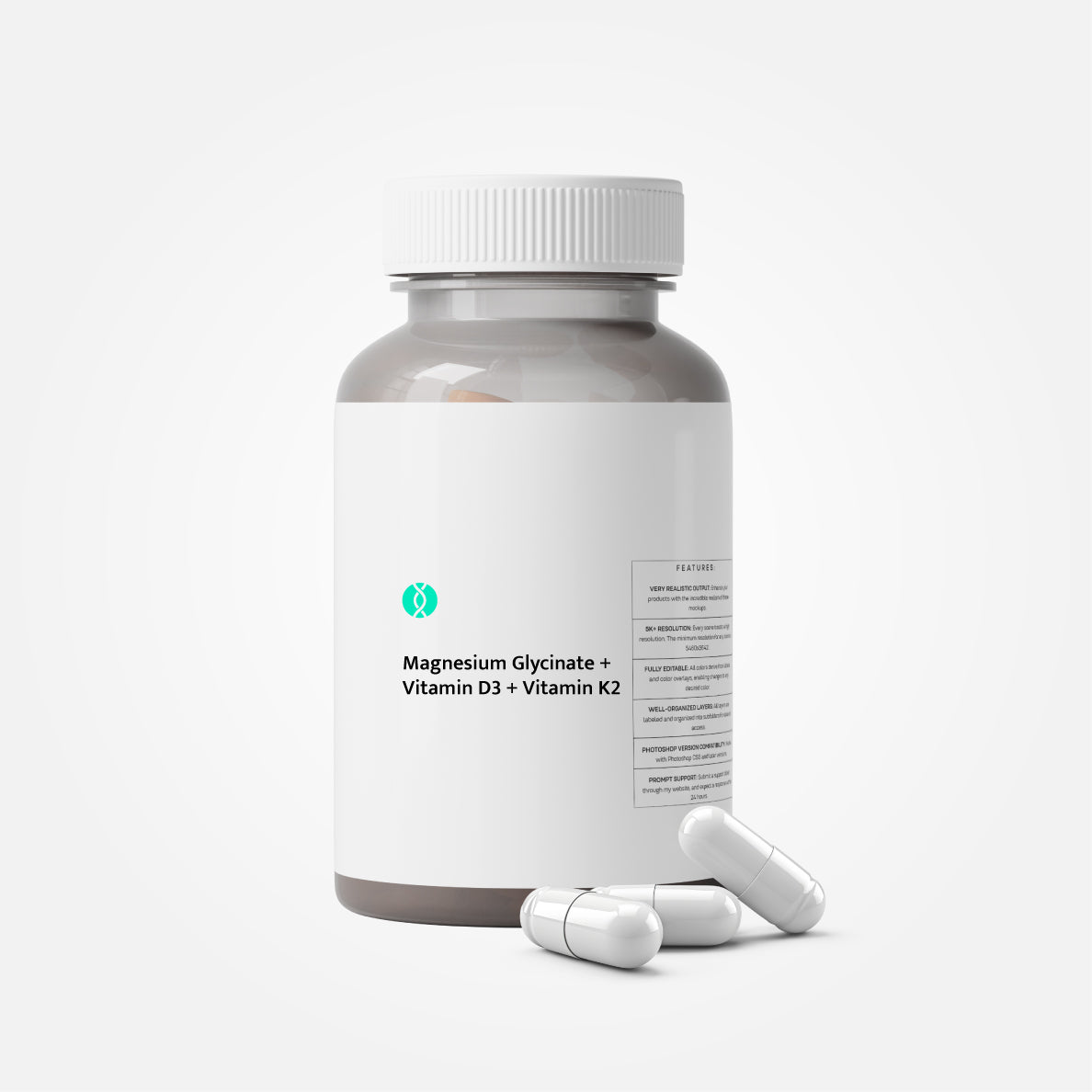 Magnesium Glycinate + Vitamin D3 + Vitamin K2 Capsules